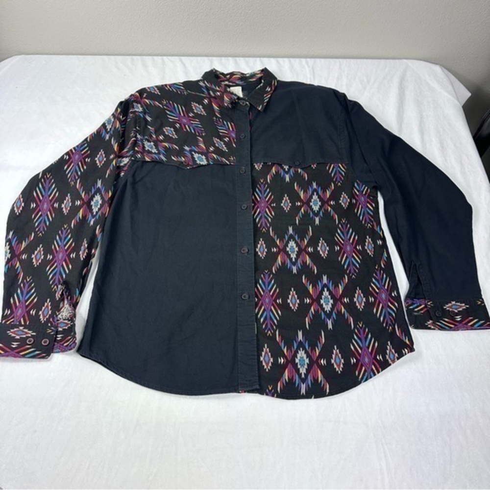 Ruddock Bros USA Southwestern Aztec Button Down Shirt Women's Medium Vintage
